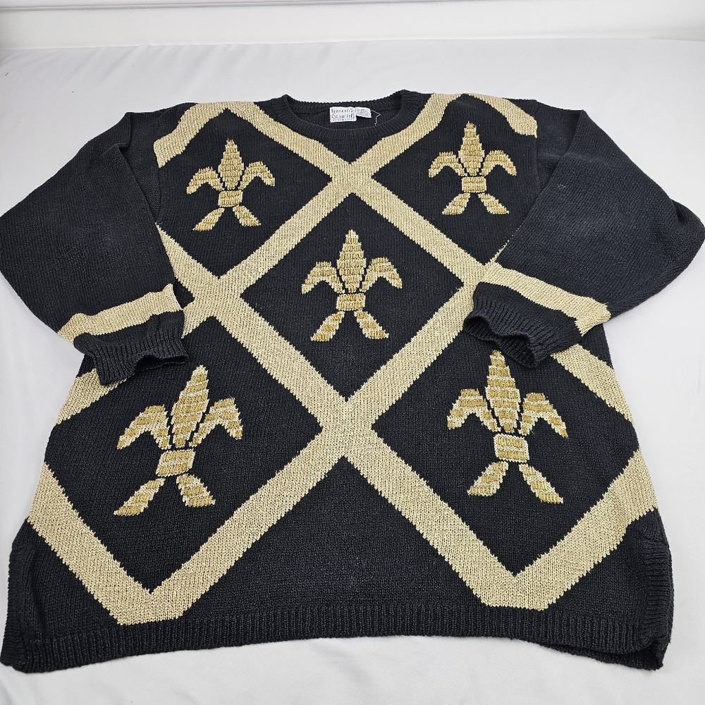 Hasting & Smith Beaded Christmas Ugly Sweater New Year  Festive Vintage 1X